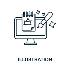 Illustration icon. Line element from graphic design collection. Linear Illustration icon sign for web design, infographics and more.