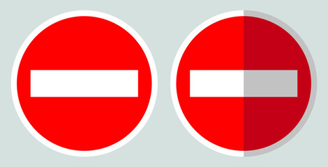 Road prohibition signs. Flat design. EPS10