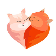 Cute characters cats. Funny faces. Object isolated on white background.