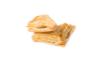 Freshly baked cookies on a white background