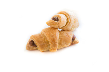 Freshly baked cookies on a white background