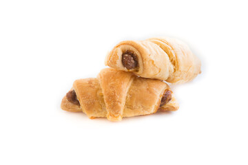 Freshly baked cookies on a white background