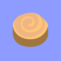 Cinnamon Rolls Cartoon Flat Vector Illustration