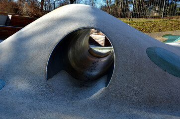 dreamy white-blue-green rubber landscape with hills and colorful spots on the field. stainless...