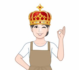 王冠を被った女性