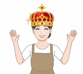 王冠を被った女性