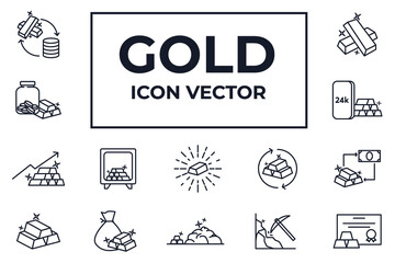 Fototapeta na wymiar Set of Gold icon. Gold pack symbol template for graphic and web design collection logo vector illustration