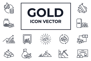 Set of Gold icon. Gold pack symbol template for graphic and web design collection logo vector illustration