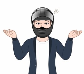 ヘルメットを被った男性