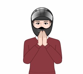 ヘルメットを被った男性