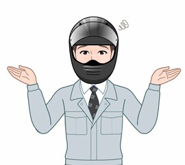 ヘルメットを被った男性