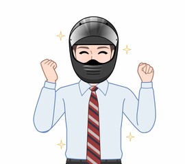 ヘルメットを被った男性