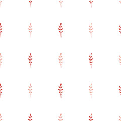 Leaves sprigs twigs leafage stem branch seamless pattern. Botanical background. Flat drawing. Fashion design.