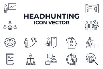 Fototapeta premium Set of Headhunting icon. Headhunting And Recruiting pack symbol template for graphic and web design collection logo vector illustration