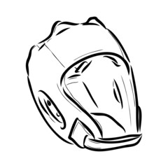 Boxer Helmet sketch icon vector. Hand drawn blue doodle line art Boxer Helmet sign. isolated symbol illustration