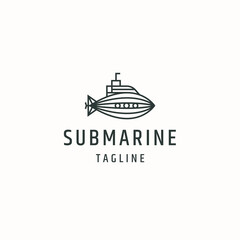 Fototapeta na wymiar Submarine logo icon design template flat vector