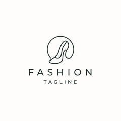 high heels shoes logo icon design template flat vector