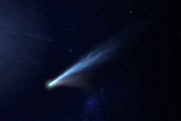 Fototapeta na wymiar Comet on the space. Elements of this image are furnished by NASA.