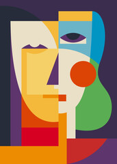 Asymmetric abstract poster. Creative placard design in flat style.