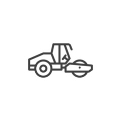 Asphalt roller line icon