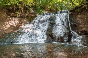 Starzel Wasserfall in Jungingen und Schlatt am Rundwanderweg Kirchenköpfle Tour,...