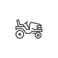 Lawn tractor line icon