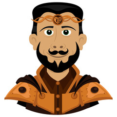 A man in an unusual stylish steampunk suit. Vector illustration with a person on a white isolated background.