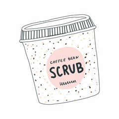 Coffee bean scrub illustration, skin care product