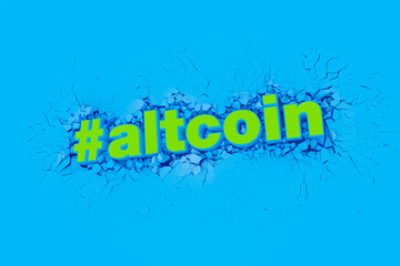 Altcoin Finance banner for decentralized financial system, cryptocurrency, blockchain, and digital asset.3D illustration.