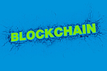 Blockchain Finance banner for decentralized financial system, cryptocurrency, blockchain, and digital asset.3D illustration.