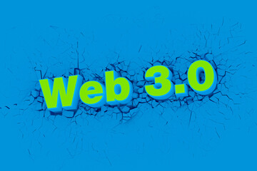 Web 3.0 Finance banner for decentralized financial system, cryptocurrency, blockchain, and digital asset.3D illustration.