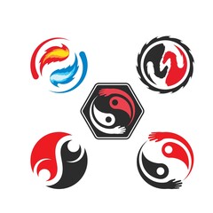 Obraz premium yin yang vector icon illustration design