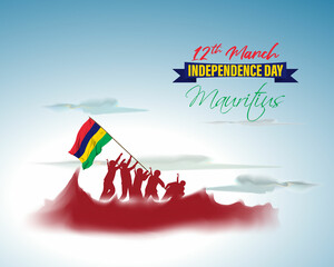 vector illustration for happy Mauritius independence day