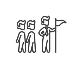 Leadership and teamwork line icon