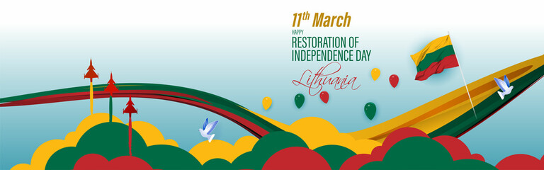 vector illustration for happy restoration of independence day Lithuania