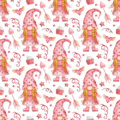Watercolor seamless pattern valentine's day 