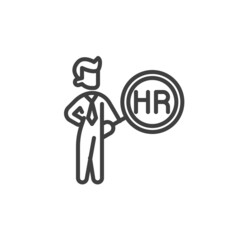 HR management line icon