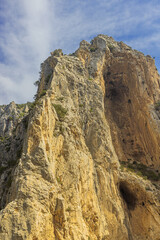 Caverns and folded rock along the King's pathway in the vicinity of Ardales