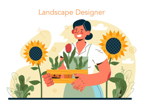 Gardener concept. Idea of horticultural or landscape designer.