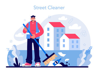 Cleaning service concept. Cleaning staff with special equipment.