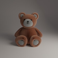 Furry 3d teddy. 3d modeling bear
