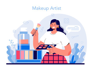 Make up artist concept. Professional artist doing a beauty procedure,