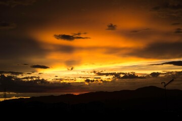 sunset in the city