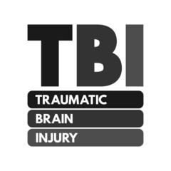 TBI Traumatic Brain Injury - intracranial injury to the brain caused by an external force, acronym text concept for presentations and reports
