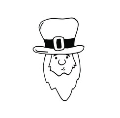 Leprechaun Irish Character line icon, St. Patricks day and holiday, leprechaun vector icon, vector graphics, editable stroke outline sign, eps 10