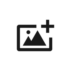 Add image icon vector isolated on white background