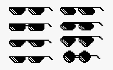 Sunglasses in pixel art design