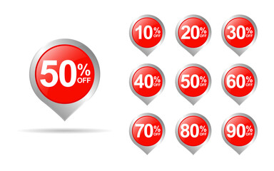 Set of discount tags and sale stickers