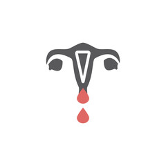 Abnormal Uterine Bleeding Concept, Extremely heavy period. Vector icon for web graphic.