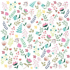 Fondo de flores con tonos pastel.